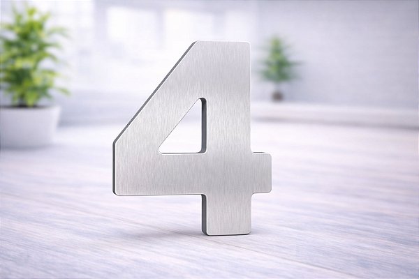 Número Predial 125mm em ACM AÇO ESCOVADO - 4 - Estilo e Resistência