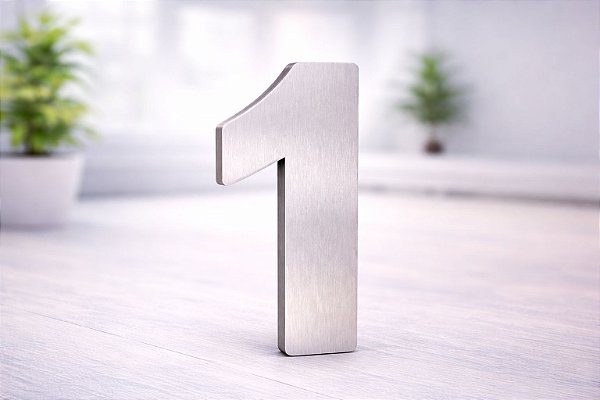 Número Predial 125mm em ACM AÇO ESCOVADO - 1 - Estilo e Resistência