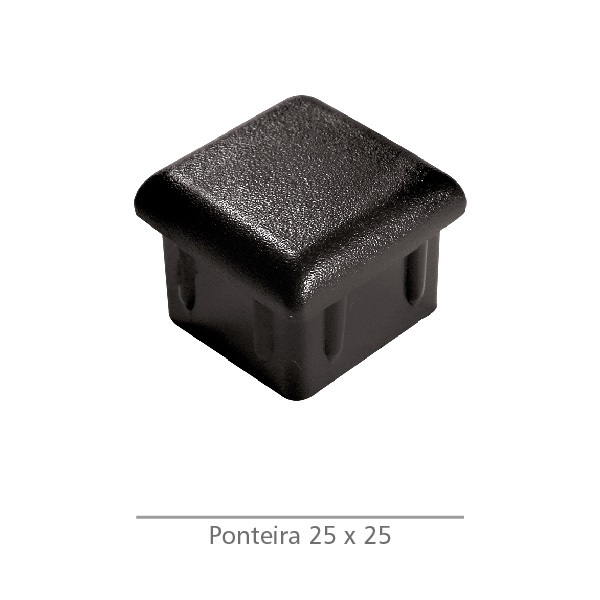 Ponteira Interna 25x25mm para Tubo Metalon – Kit 100 Peças