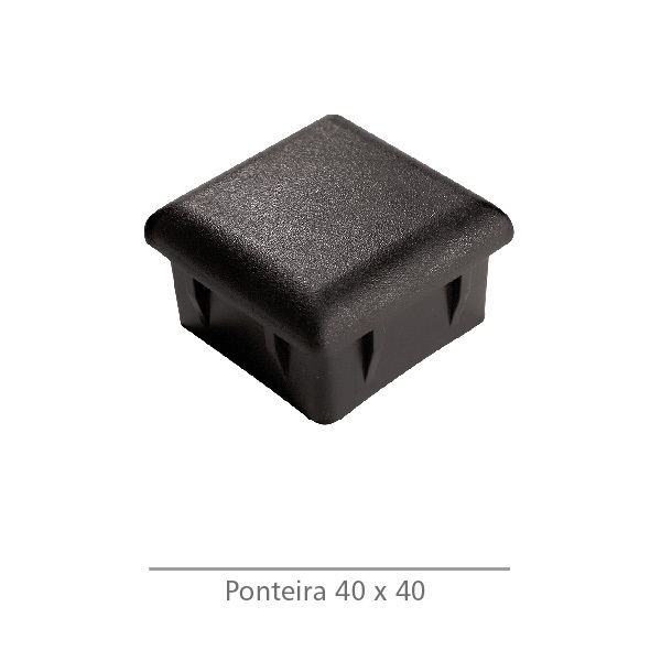Ponteira Interna 40x40 mm para Tubo Metalon – Kit com 100 Unidades