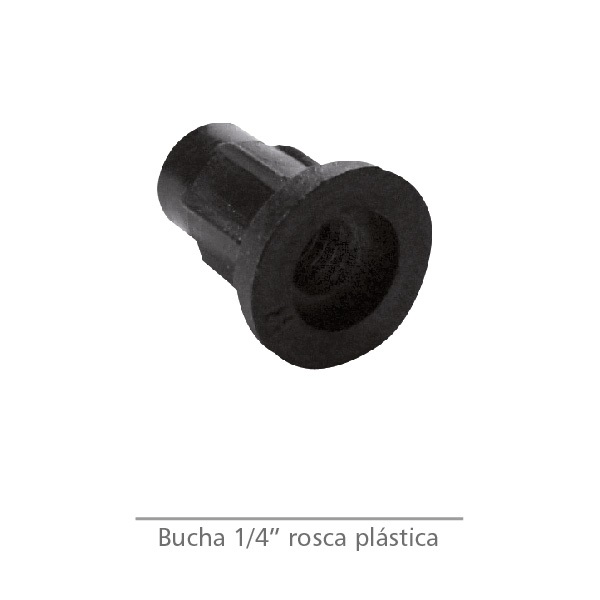 Bucha com Rosca Plástica 1/4" – Kit com 100 Unidades