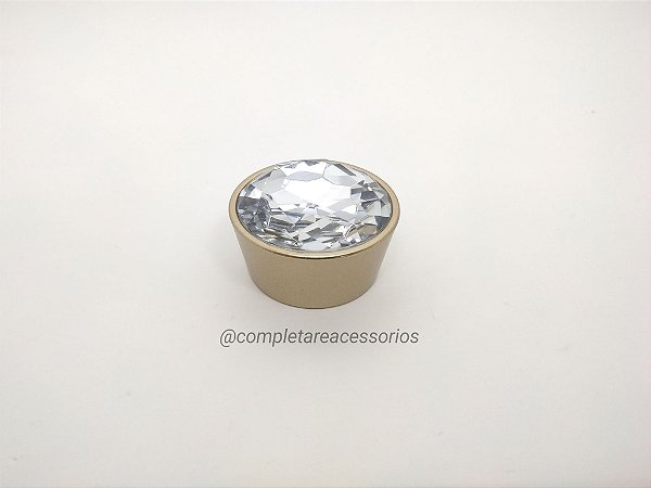 Puxador Dexter Ponto 39mm Dourado com Pedra – Toque de Luxo e Destaque Decorativo