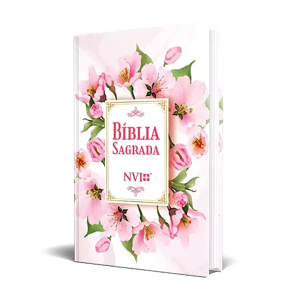 Bíblia Slim Flowers Rosa - NVI (Capa Dura) #