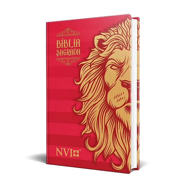 Bíblia Slim Leão Vermelho/Dourado - NVI (Capa Dura) #
