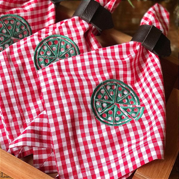 2 UNID GUARDANAPOS-XADREZ PIZZA (BORDADO)