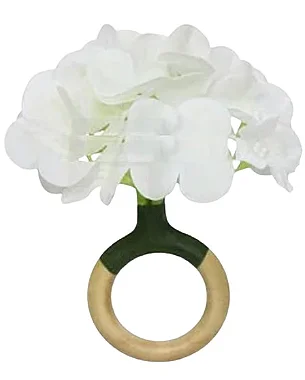 02 UNID PORTA GUARDANAPOS-HORTENSIA BRANCA