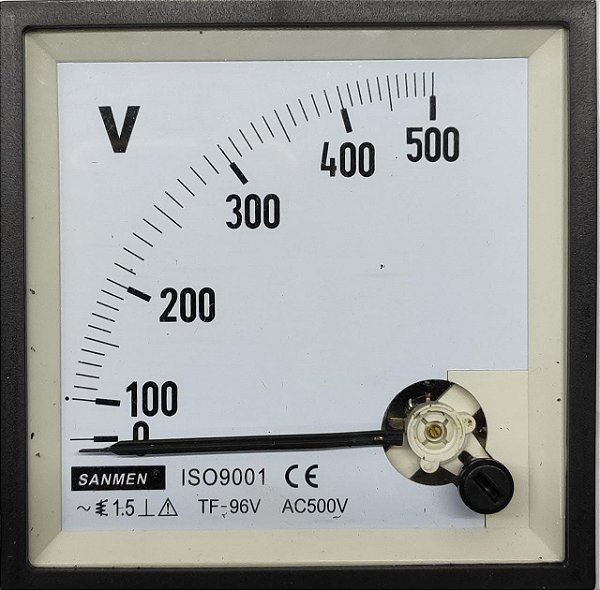 VOLTIMETRO ANALOGICO QUADRADO 96MM 500V LUKMA