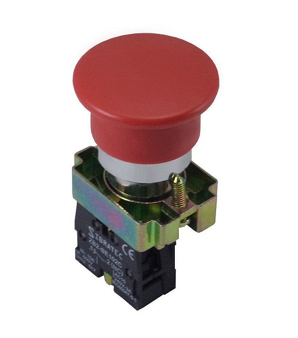 Botão de Emergência XB2-BC42 Metálico Vermelho Sem Trava 1NA SIBRATEC