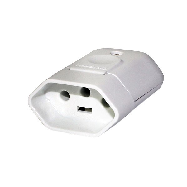 Plug Fêmea TMD11-3 2P+T 10A Branco MARGIRIUS
