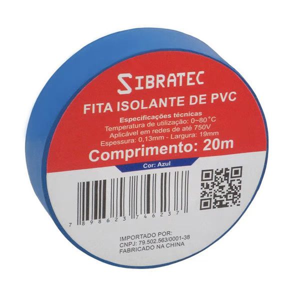Fita Isolante Azul 19mm X 20m