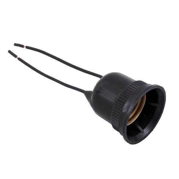 Soquete com Rabicho Bocal E-27 Preto