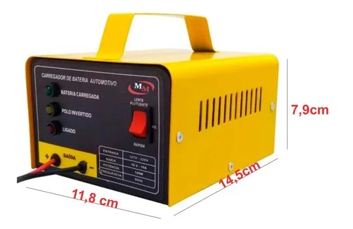 CARREGADOR BATERIA 12V 5A MM/LUP AMARELO/PRETO