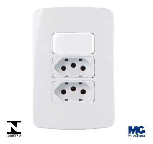 CONJUNTO INTERRUPTOR 10A  2TOM 2P T 20A- 4X2 BR SLEEK MARGIRIUS