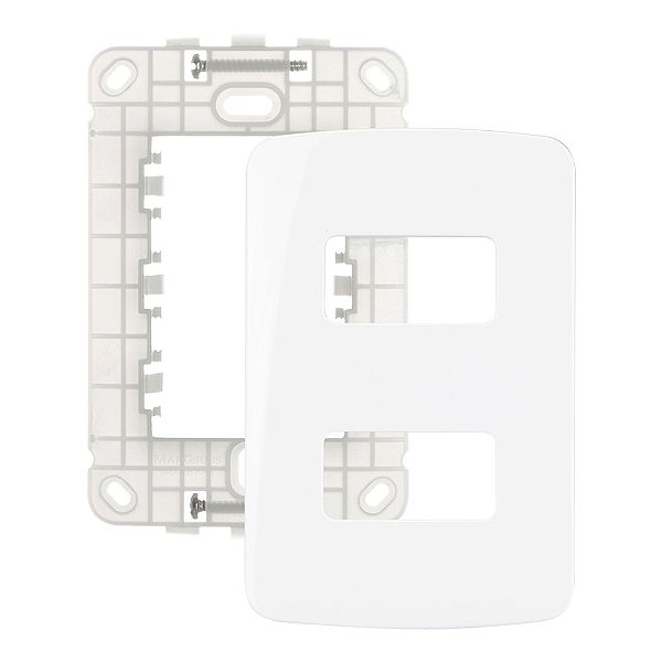 PLACA 4X2 2 POSTOS HORIZ BR COM SUPORTE B3 -  MARGIRIUS