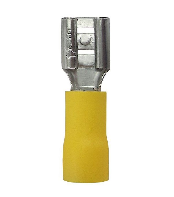 TERMINAL FASTON FEMEA PRE ISOLADO 4-6MM AMARELO - KIT 200 UNIDADES