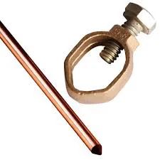 KIT HASTE TERRA 1/2"X2.00 COBREADA   GRAMPO CONECTOR