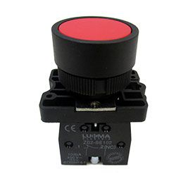 Botão 22Mm LK2 EA42 Plástico Vermelho NF Lukma