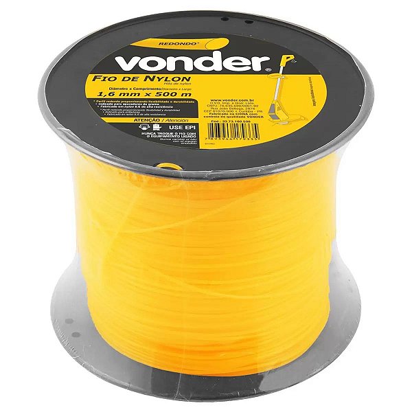 FIO DE NYLON 1,6MMX500M REDONDO VONDER