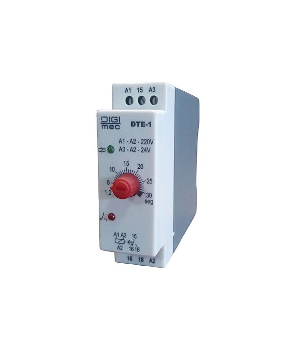 DTE-1 RELE TEMPO 1,2-30S 24VCA/VCC 220VCA RE DIGIMEC