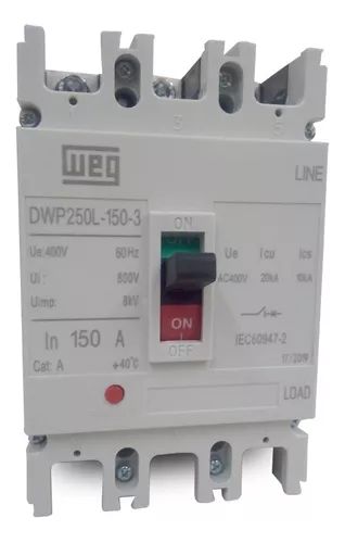 DISJUNTOR CAIXA MOLDADA DWP250L-150-3 150A 3P WEG