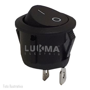 CHAVE GANG. REDONDO ON/OFF LK1-5-101 2 POLOS  PRETO LUKMA