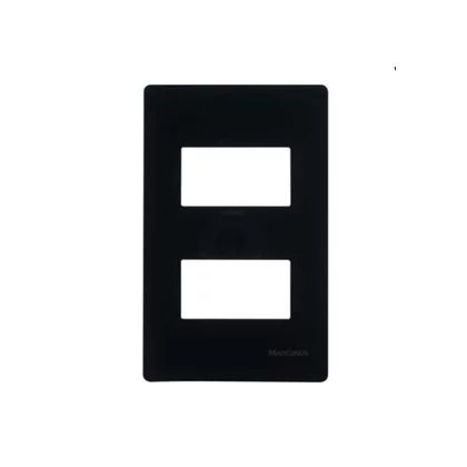 Placa 4X2 2 Postos Separado C/ Suporte Ebony Clean Margirius