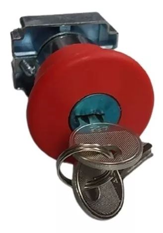 Botão XB2-BS142 Metal Vermelho Emerg. C/ CHAVE Sibratec