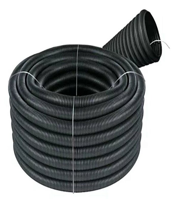 ELETRODUTO 1.1/2 TUBO CORRUGADO 50MM PRETO GUIA 50MTS