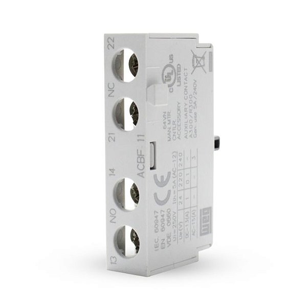 BLOCO CONTATOS MONTAGEM FRONTAL CINZA ACBF 1 NA+1 NF Ue=240 Vca PARA D