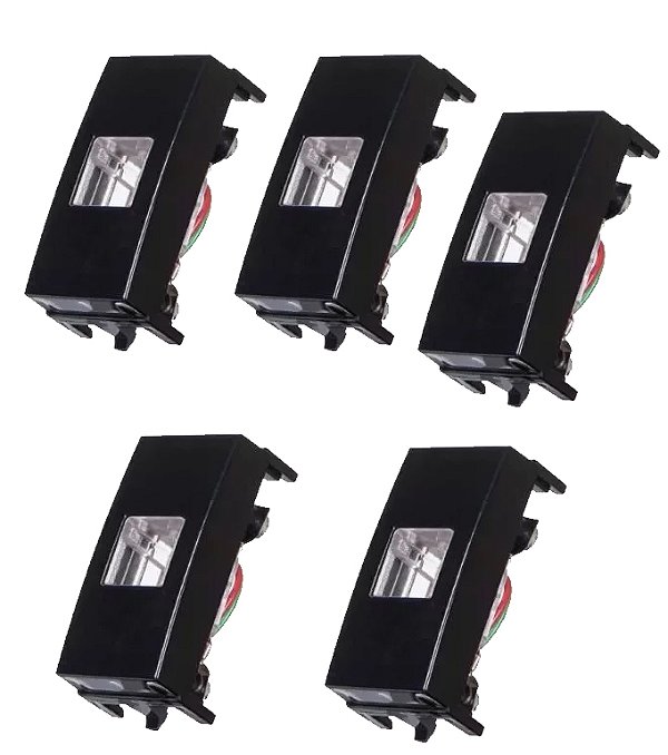 KIT 5 TOMADA TELEFONE RJ11 4 FIOS EBONY MARGIRIUS
