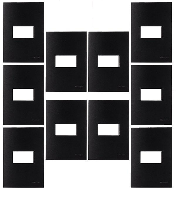 KIT 10 PLACA 4X2 1 POSTO C/ SUPORTE EBONY CLEAN  MARGIRIUS