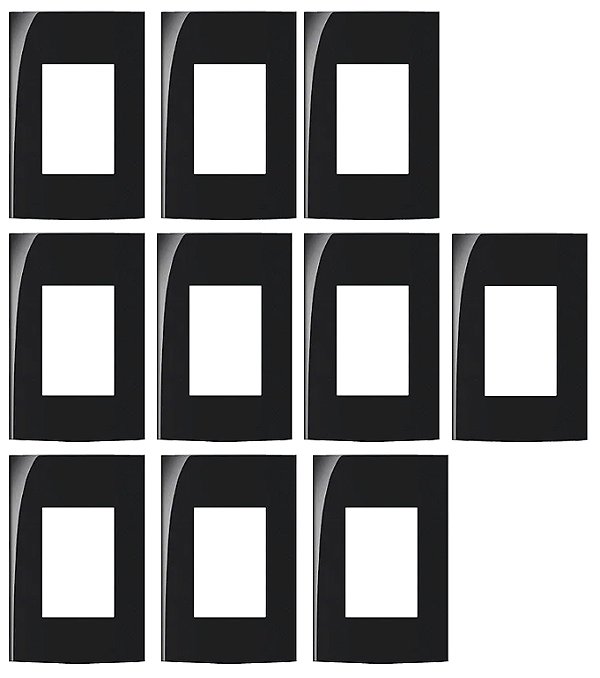 KIT 10 PLACA 4X2 3 POSTOS C/SUPORTE EBONY CLEAN MARGIRIUS