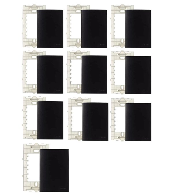 KIT10 PLACA 4X2 CEGA C/SUPORTE EBONY CLEAN MARGIRIUS
