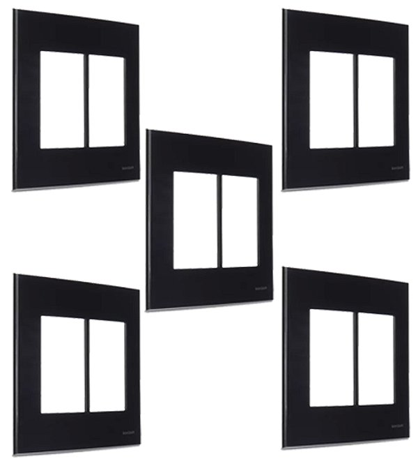 KIT 5 PLACA 4X4 6 POSTOS C/ SUPORTE EBONY CLEAN MARGIRIUS