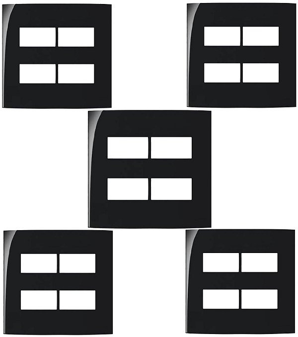 KIT5 PLACA 4X4 4 POSTOS SEPARADO C/ SUPORTE EBONY CLEAN MARGIRIUS