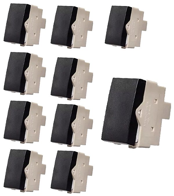KIT 5 MODULO INTERRUPTOR PARALELO 10A EBONY CLEAN MARGIRIUS