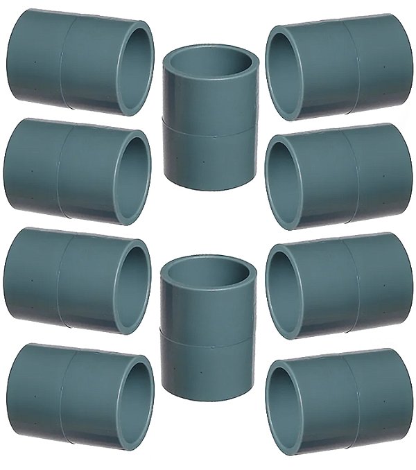 KIT 10 LUVA LISA PVC CINZA 3/4" MASSTER