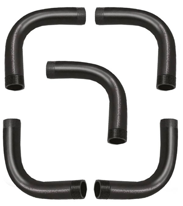 KIT 5 CURVA 90° PRETA ROSCAVEL 1/2" MASSTER
