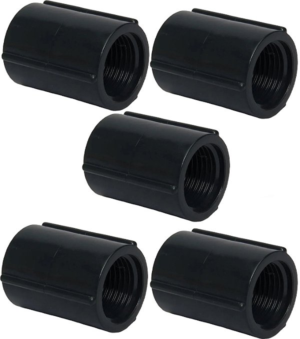 KIT 5 LUVA PRETA ROSCAVEL 3/4" MASSTER
