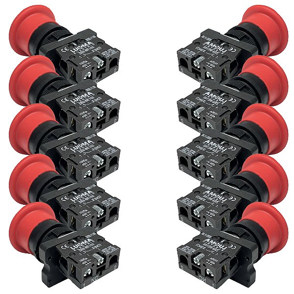 KIT 10 BOTAO EMERGENCIA PLASTXB2 ESC542 GIRA LUKMA