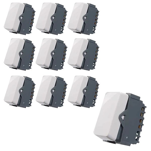 KIT 10 MODULO INTERRUPTOR PARALELO 10A-250V BR B3 - MARGIRUS