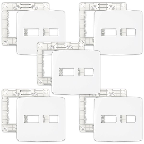 kit 5 PLACA 4X4 2 POSTOS HORIZ BR COM SUPORTE B3 MARGIRUS