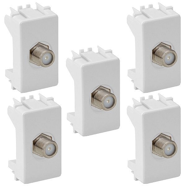 KIT 5 MODULO TOMADA TV COAXIAL 75 OHMS BR B3 - MARGIRUS