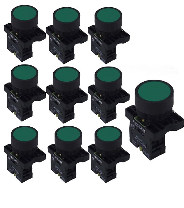 KIT 10 BOTAO LK2 EA31 PLASTICO VERDE 1NA LUKMA