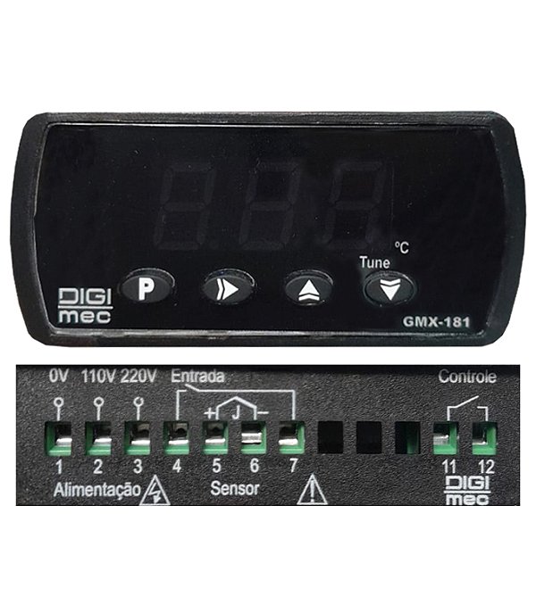 CONTROLADOR TEMPO TEMPERATURA GMX 181 90 240VCA NC DIGIMEC
