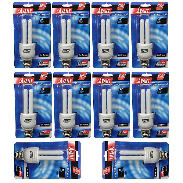 Kit 10 Pçs - Lampada 9w 220v