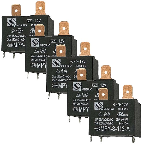KIT 5 RELE AR CONDICIONADO 250V 20A 12VDC SFK - 112DM