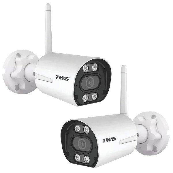 KIT 2 CAMERA BULLET IP WI FI 1080P DUAL LED 9520 CARTAO TWG