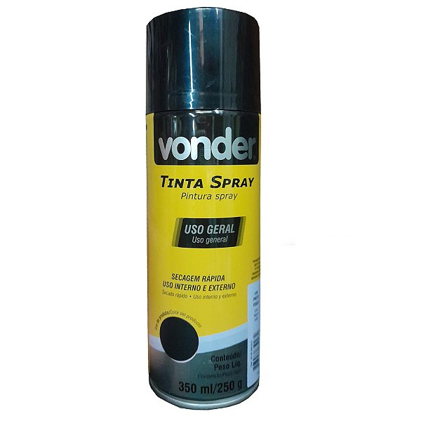 TINTA SPRAY PRETO FOSCO 350ML VONDER