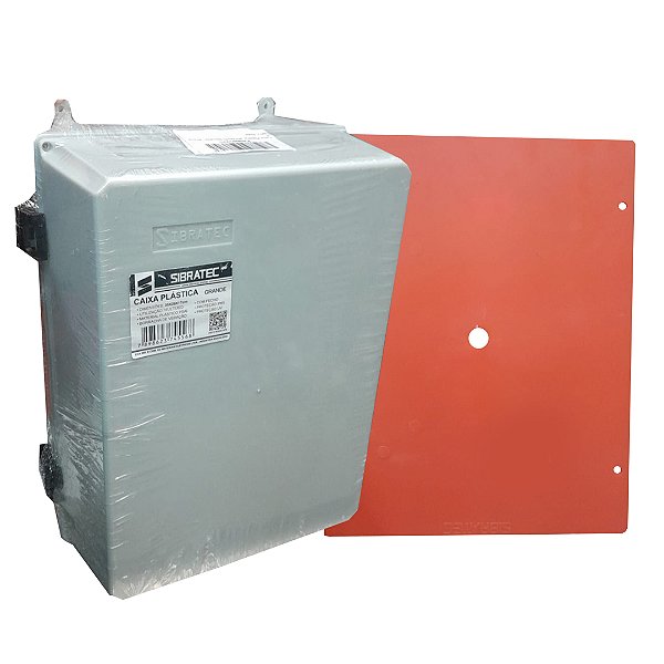 KIT CAIXA PLAST C35-26-17CM GR C/FECHO + PLACA GRANDE SIBRA